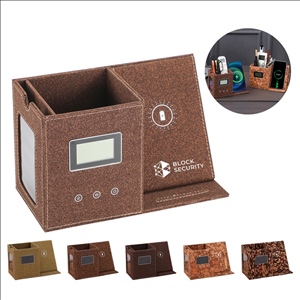 15W Multi-Storage Wireless Fast Charging PU Desk Organizer